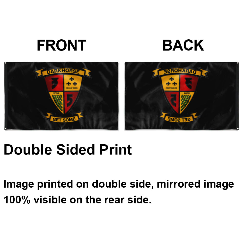 Fyon 3rd Battalion 5th Marines Black Flag Indoor and outdoor banner