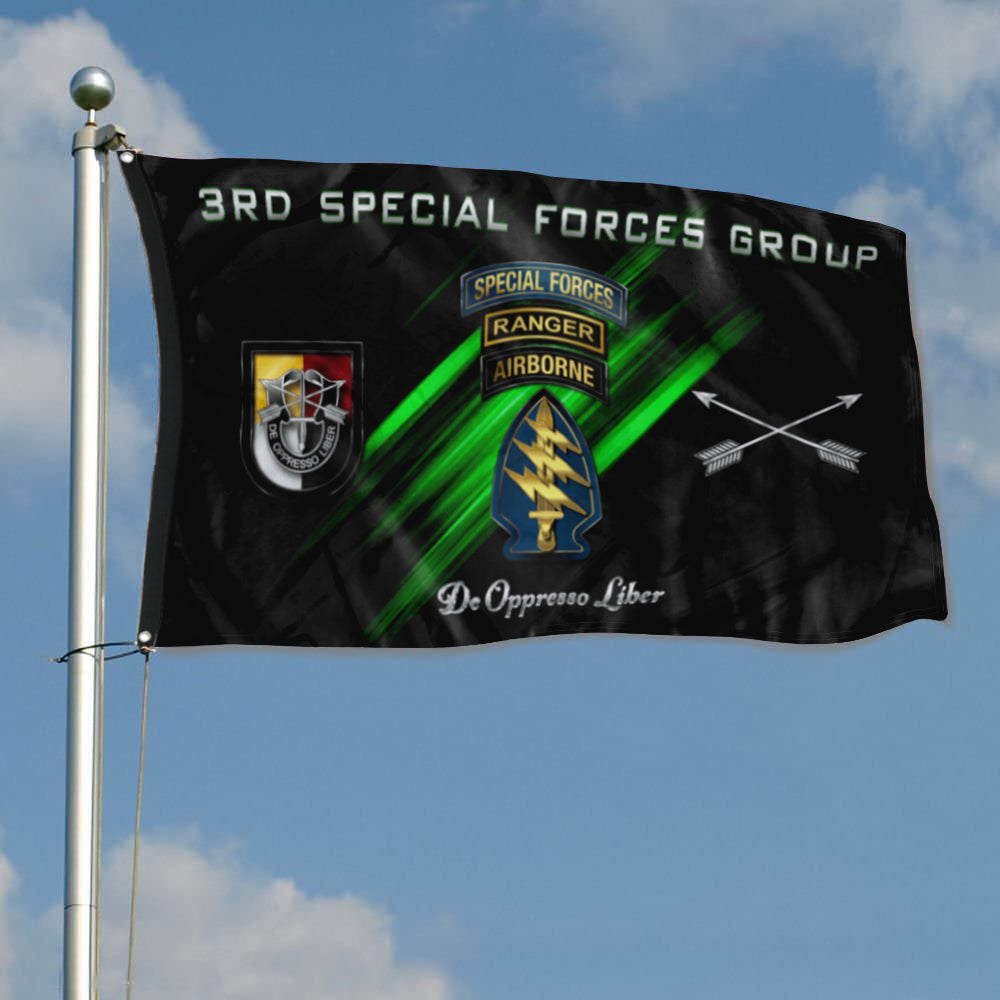 Fyon 3rd Special Forces Group Tabbed Flag Indoor and outdoor banner