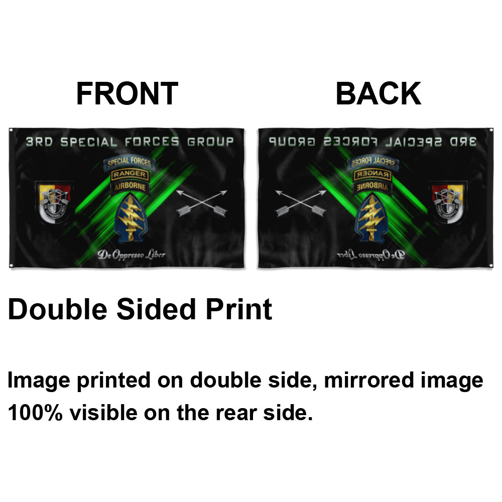 Fyon 3rd Special Forces Group Tabbed Flag Indoor and outdoor banner