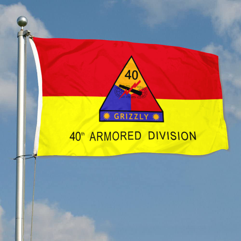 Fyon US Army 40th Armored Division Flag Grizzly Banner