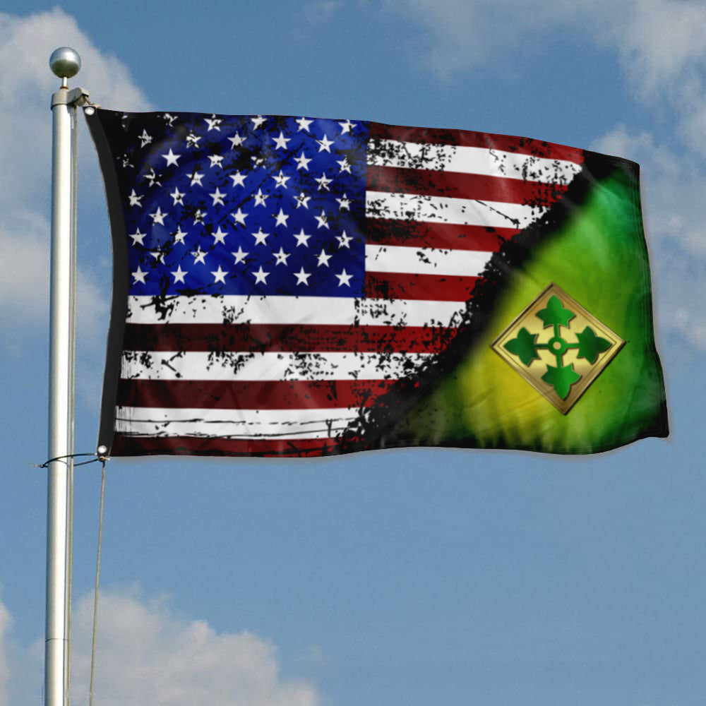 Fyon 4TH ID Stars And Stripes Flag Indoor and outdoor banner