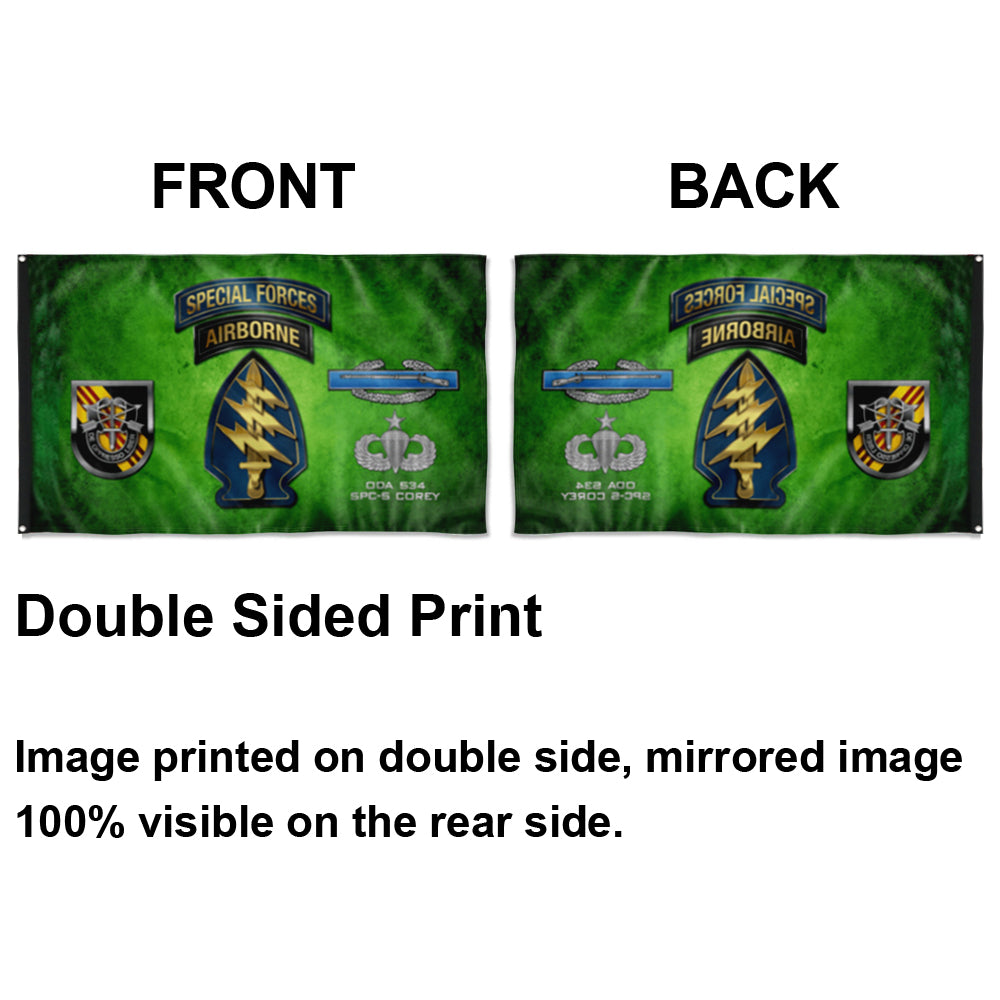 Fyon 5th SFG CIB Airborne Flag Indoor and outdoor banner
