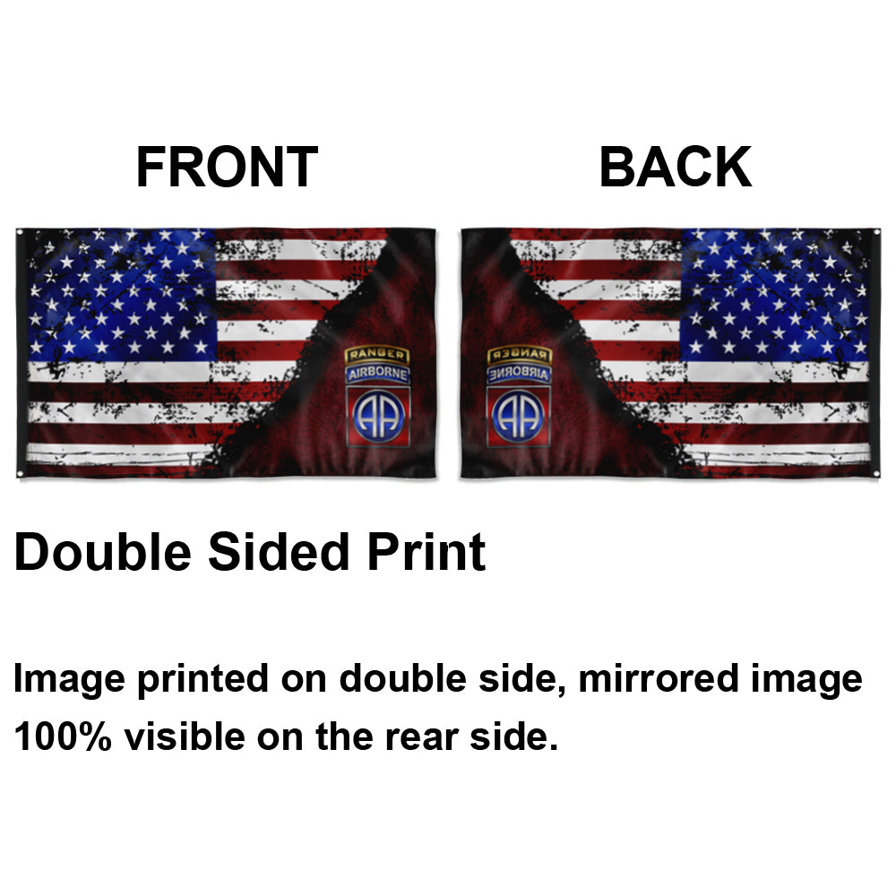 Fyon 82ND Airborne Tabbed Stars And Stripes Flag Indoor and outdoor banner