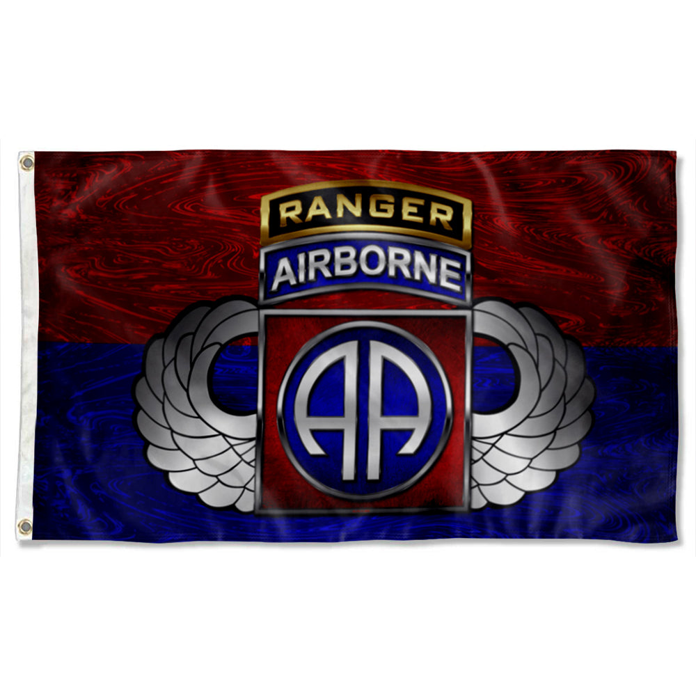 Fyon 82nd Airborne Division Tabbed Division Tabbed Winged Flag Indoor and outdoor banner