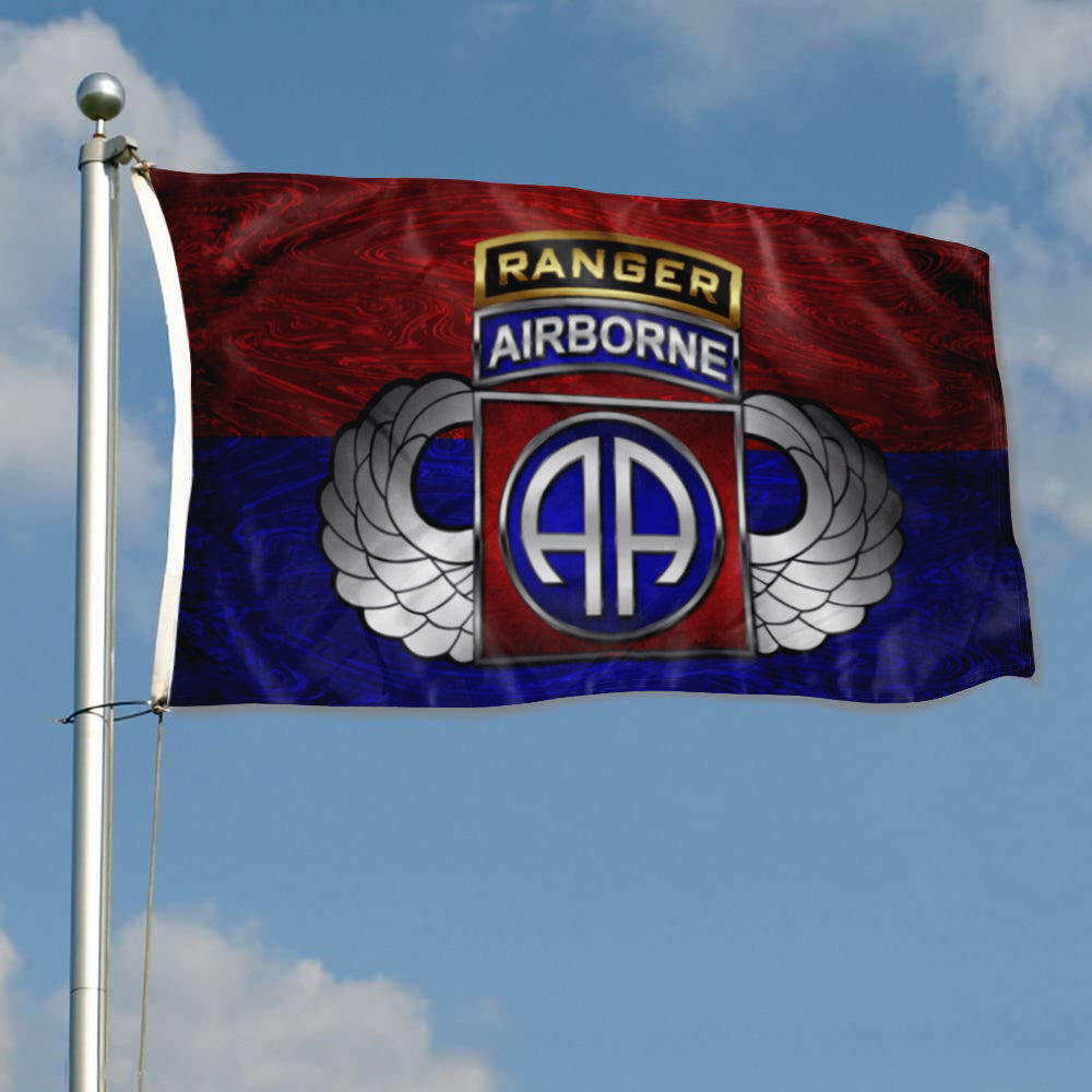 Fyon 82nd Airborne Division Tabbed Division Tabbed Winged Flag Indoor and outdoor banner