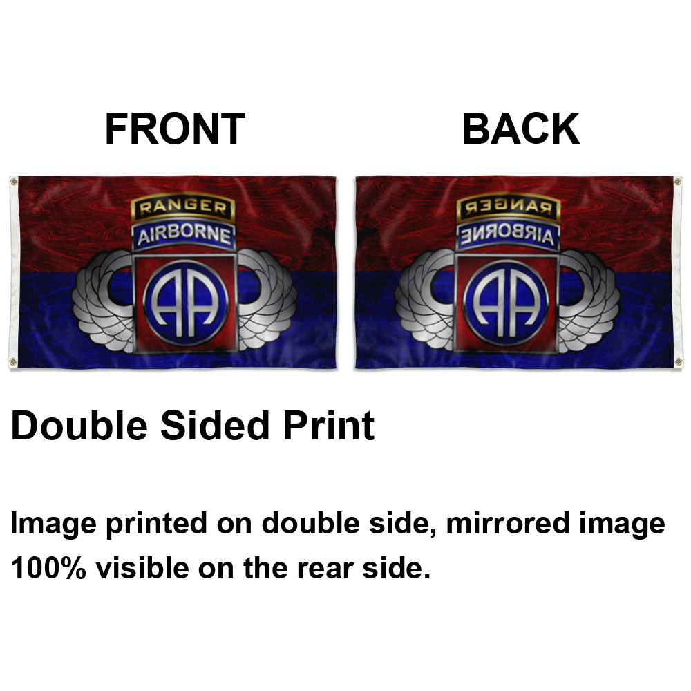 Fyon 82nd Airborne Division Tabbed Division Tabbed Winged Flag Indoor and outdoor banner