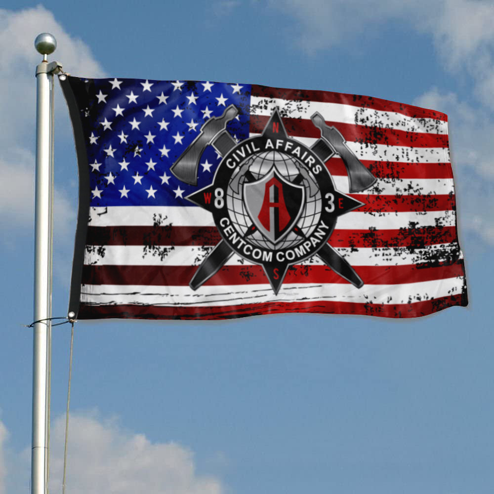 Fyon 83rd Centcom Company US Colored Star & Stripes Flag Indoor and outdoor banner