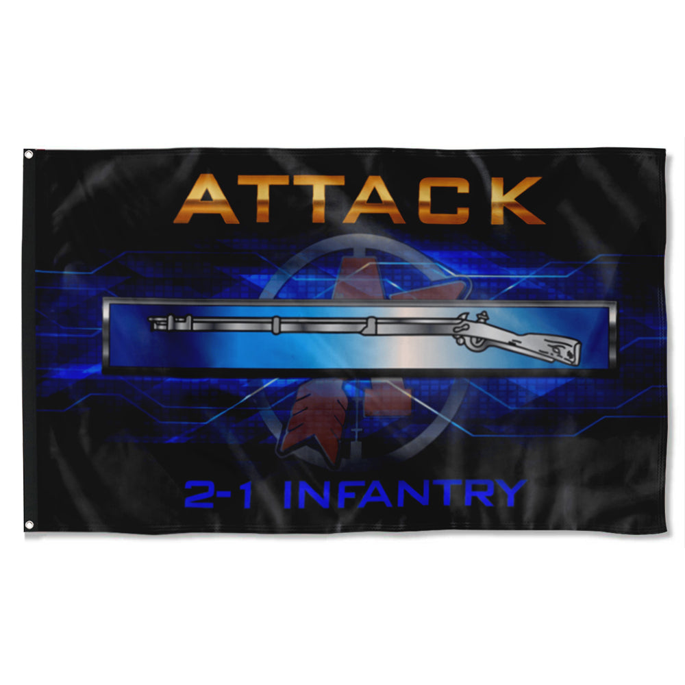 Fyon ATTACK 2-1 Infantry EIB Flag Indoor and outdoor banner