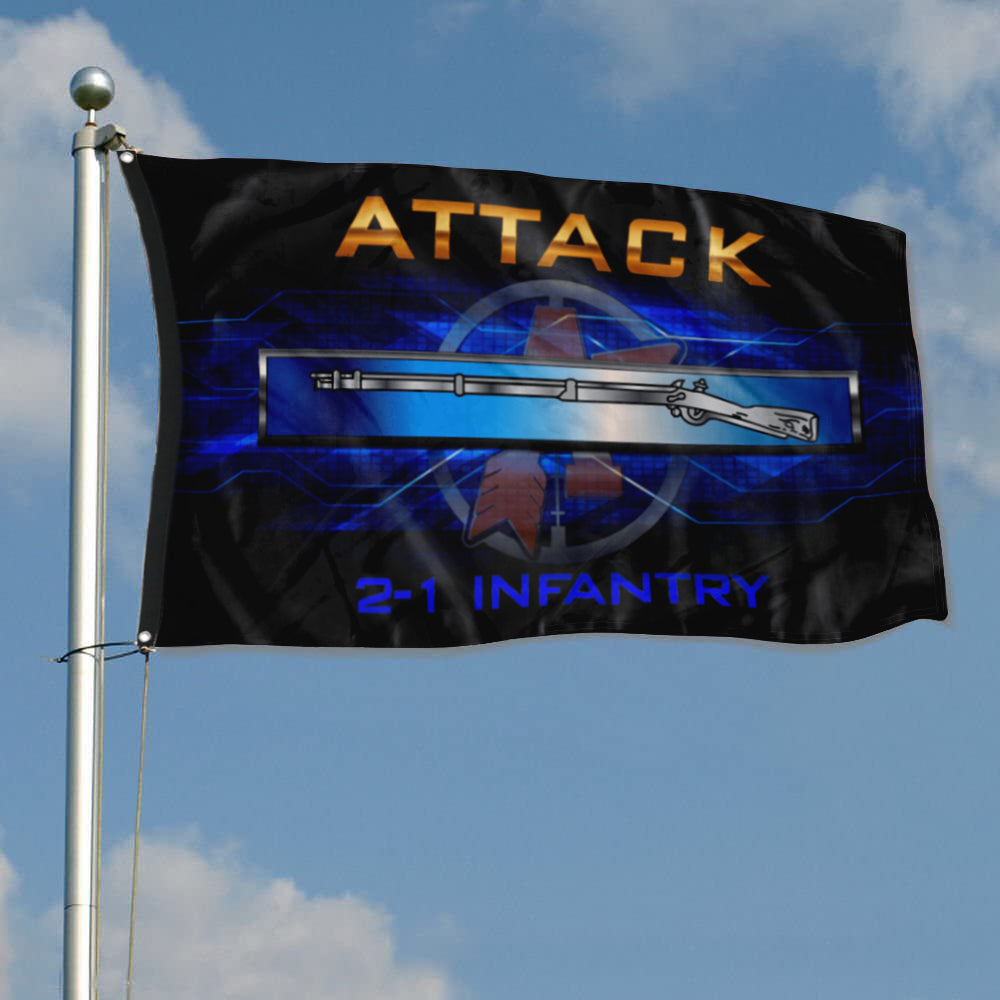 Fyon ATTACK 2-1 Infantry EIB Flag Indoor and outdoor banner