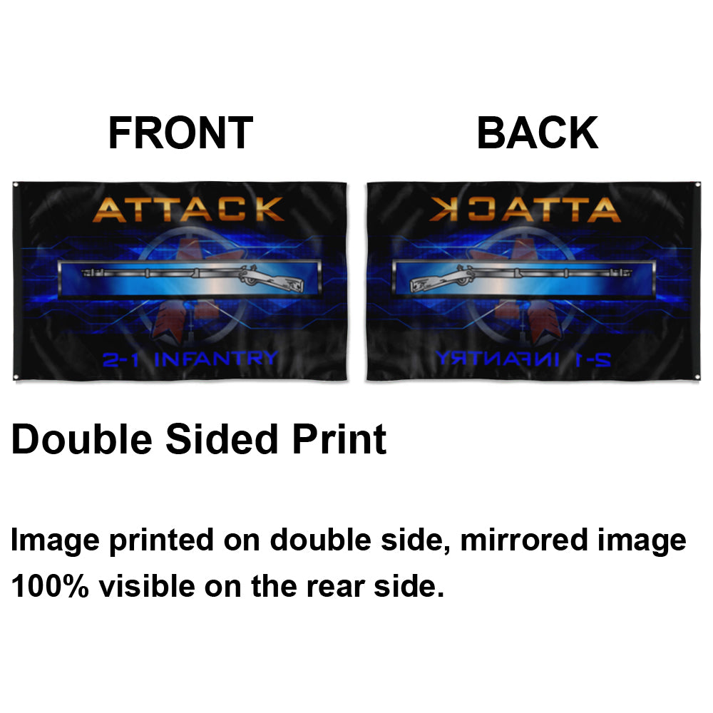 Fyon ATTACK 2-1 Infantry EIB Flag Indoor and outdoor banner