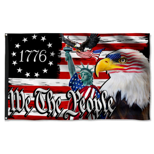 Fyon American Patriotic Eagle We The People 1776 Flag Banner