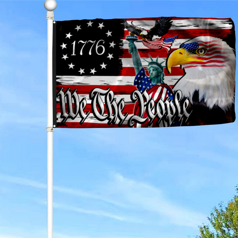 Fyon American Patriotic Eagle We The People 1776 Flag Banner