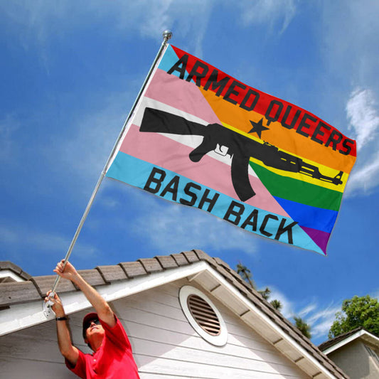 Fyon Armed Queers Bash Back AK47 Flag Indoor and outdoor banner