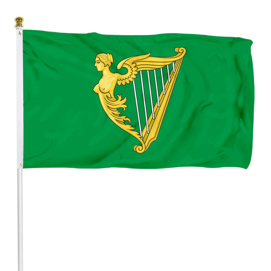 Fyon A traditional green harp flag of Ireland with a slightly different harp from File Arms of Ireland Historical Flag Indoor and outdoor banner 33001