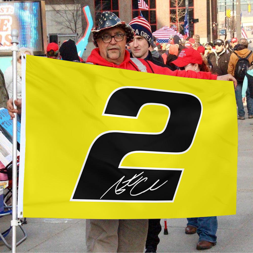 Fyon Austin Cindric #2 Racing Car Flag Indoor and Outdoor Banner