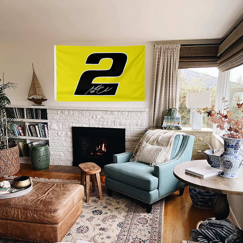 Fyon Austin Cindric #2 Racing Car Flag Indoor and Outdoor Banner