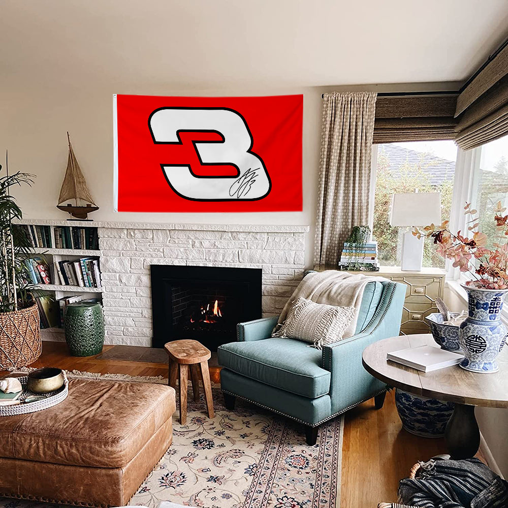 Fyon Austin Dillon #3 Racing Car Flag Indoor and Outdoor Banner