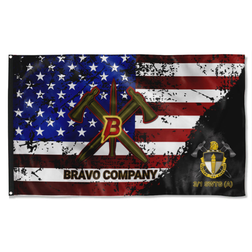 Fyon B Company 3-1 SWTG (A) Star & Stripes Flag Indoor and outdoor banner