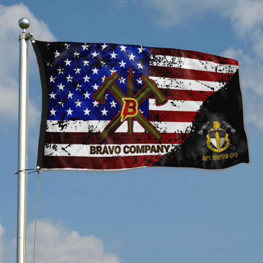 Fyon B Company 3-1 SWTG (A) Star & Stripes Flag Indoor and outdoor banner