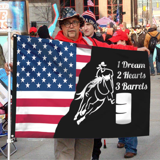 Fyon Barrel Racing American Flag 41742 Indoor and outdoor banner