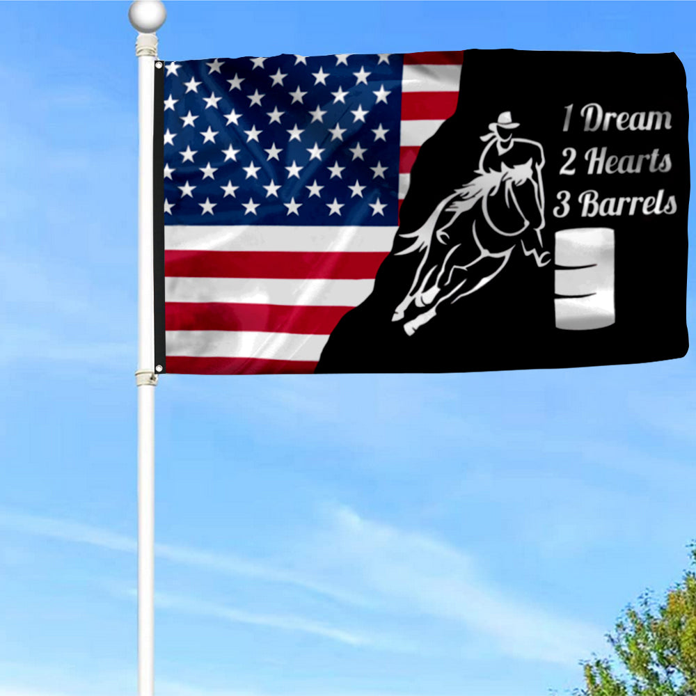 Fyon Barrel Racing American Flag 41742 Indoor and outdoor banner