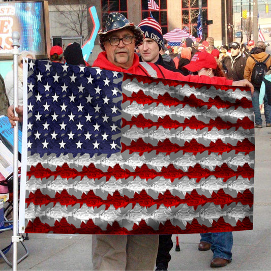 Fyon Bass Fish Bas Fishing American Flag 41553 Indoor and outdoor banner