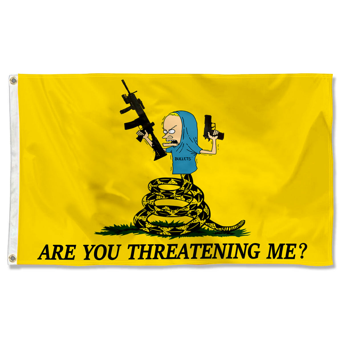 Fyon Beavis flag funny merica Are you threatening me don't dont tread on me College Dorm Decor Indoor and outdoor banner