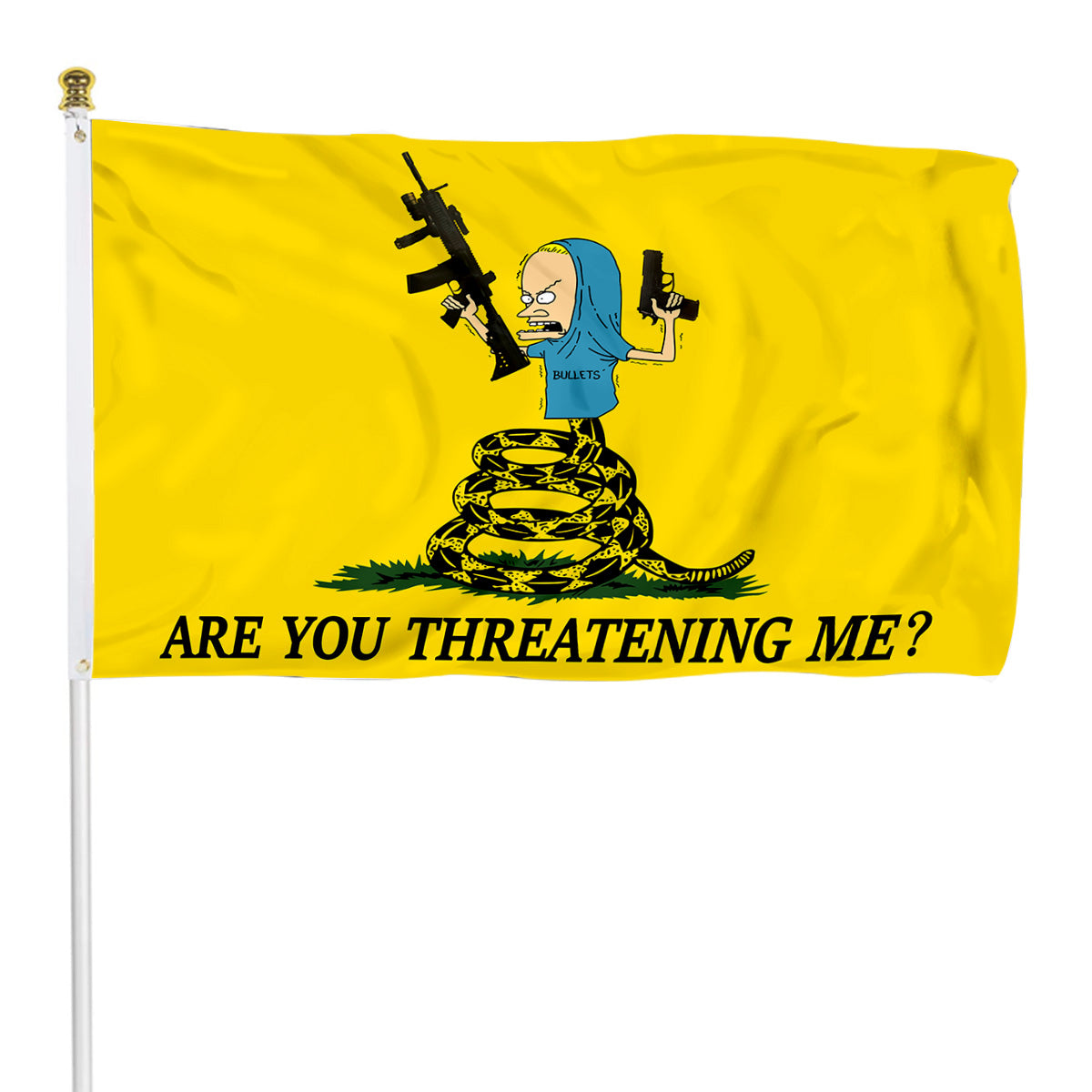 Fyon Beavis flag funny merica Are you threatening me don't dont tread on me College Dorm Decor Indoor and outdoor banner