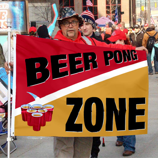 Fyon Beer Pong Zone Flag Indoor and Outdoor Banner