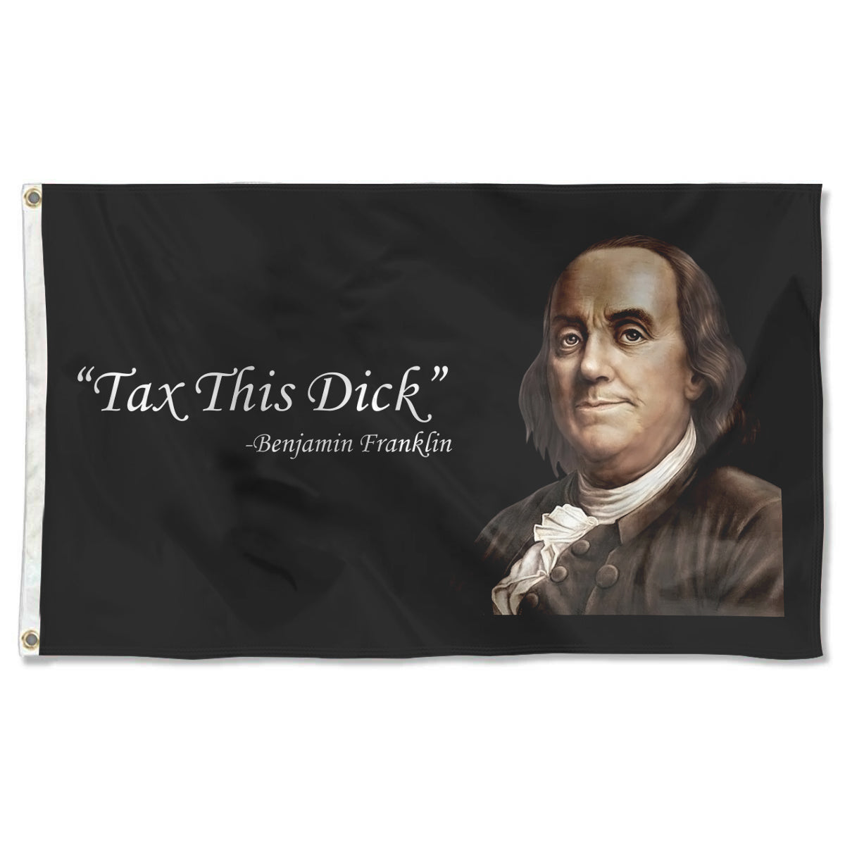 Fyon Benjamin Franklin Tax This Dick Flag Indoor and outdoor banner