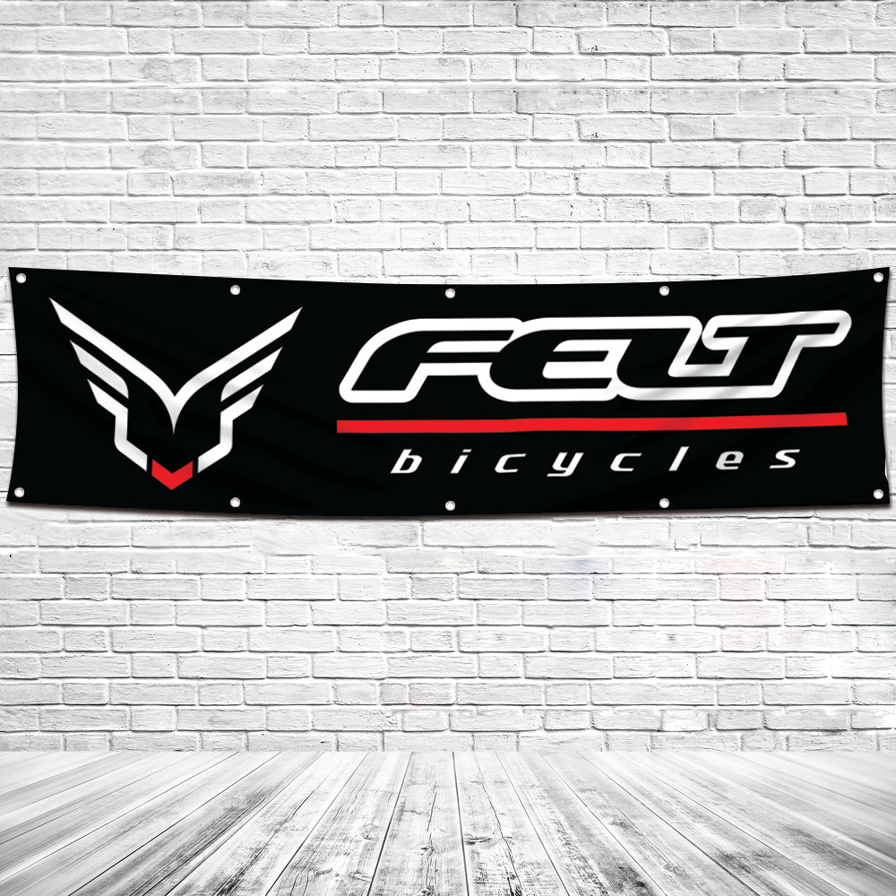 Fyon Bicycles Garage Shop Decor Banner Works for Felt Flag 2x8 Feet