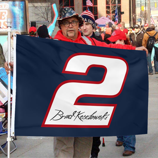 Fyon Brad Keselowski #2 Racing Car Flag Indoor and Outdoor Banner