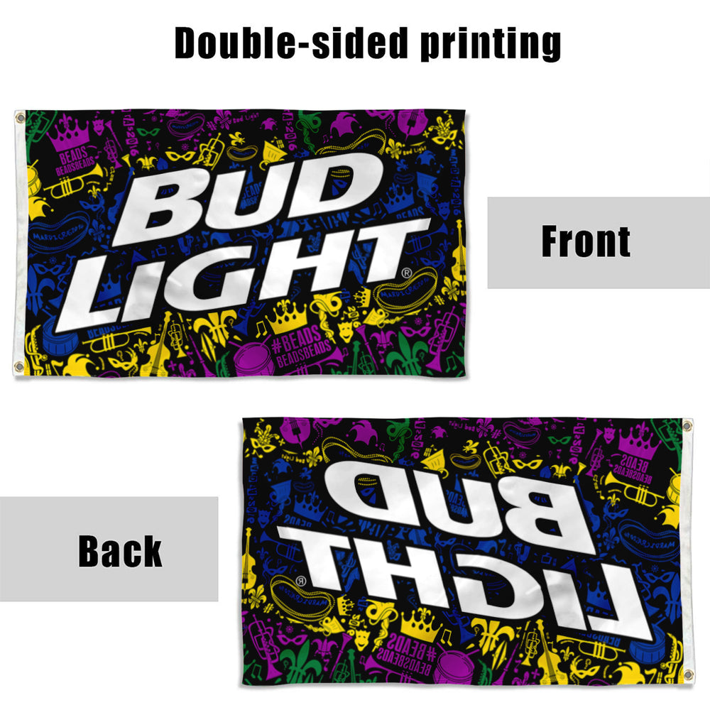 Fyon Bud Light Beer Mardi Gras NOLA Music Giant Silk Flag Banner