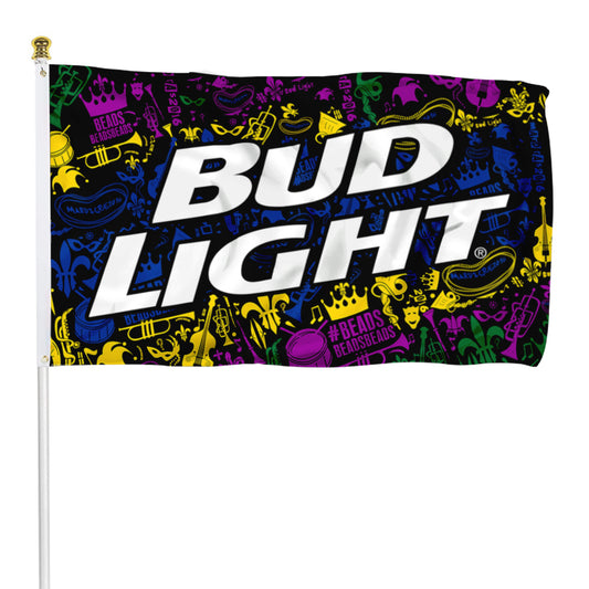 Fyon Bud Light Beer Mardi Gras NOLA Music Giant Silk Flag Banner