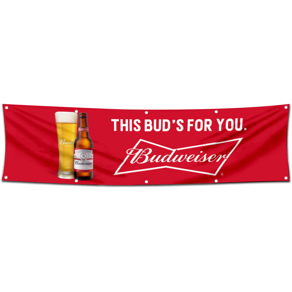 Fyon Budwiser This Buds For You Flag Banner 2x8 Feet