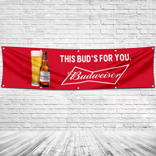 Fyon Budwiser This Buds For You Flag Banner 2x8 Feet