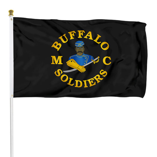 Fyon Buffalo Soldier MC Flag Indoor and Outdoor Banner