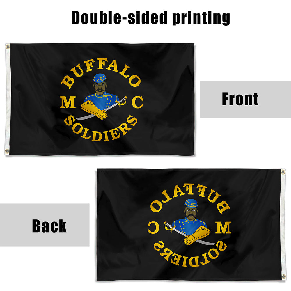Fyon Buffalo Soldier MC Flag Indoor and Outdoor Banner