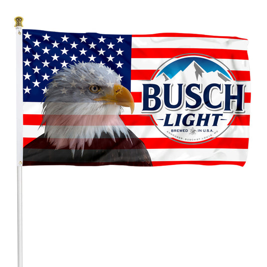 Fyon Busch Light American Eagle Flag Banner