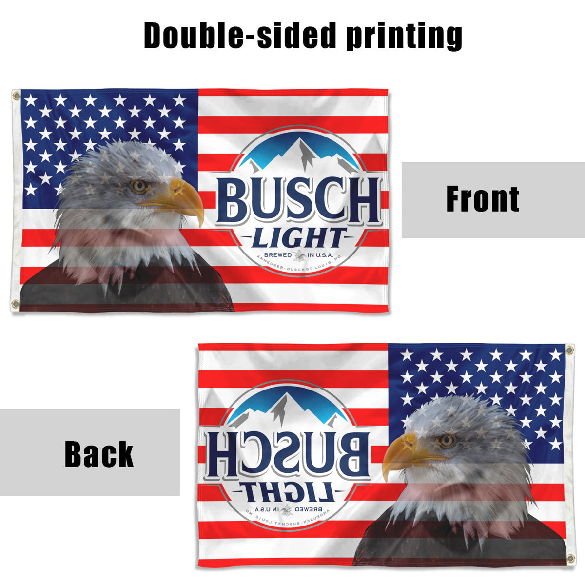 Fyon Busch Light American Eagle Flag Banner
