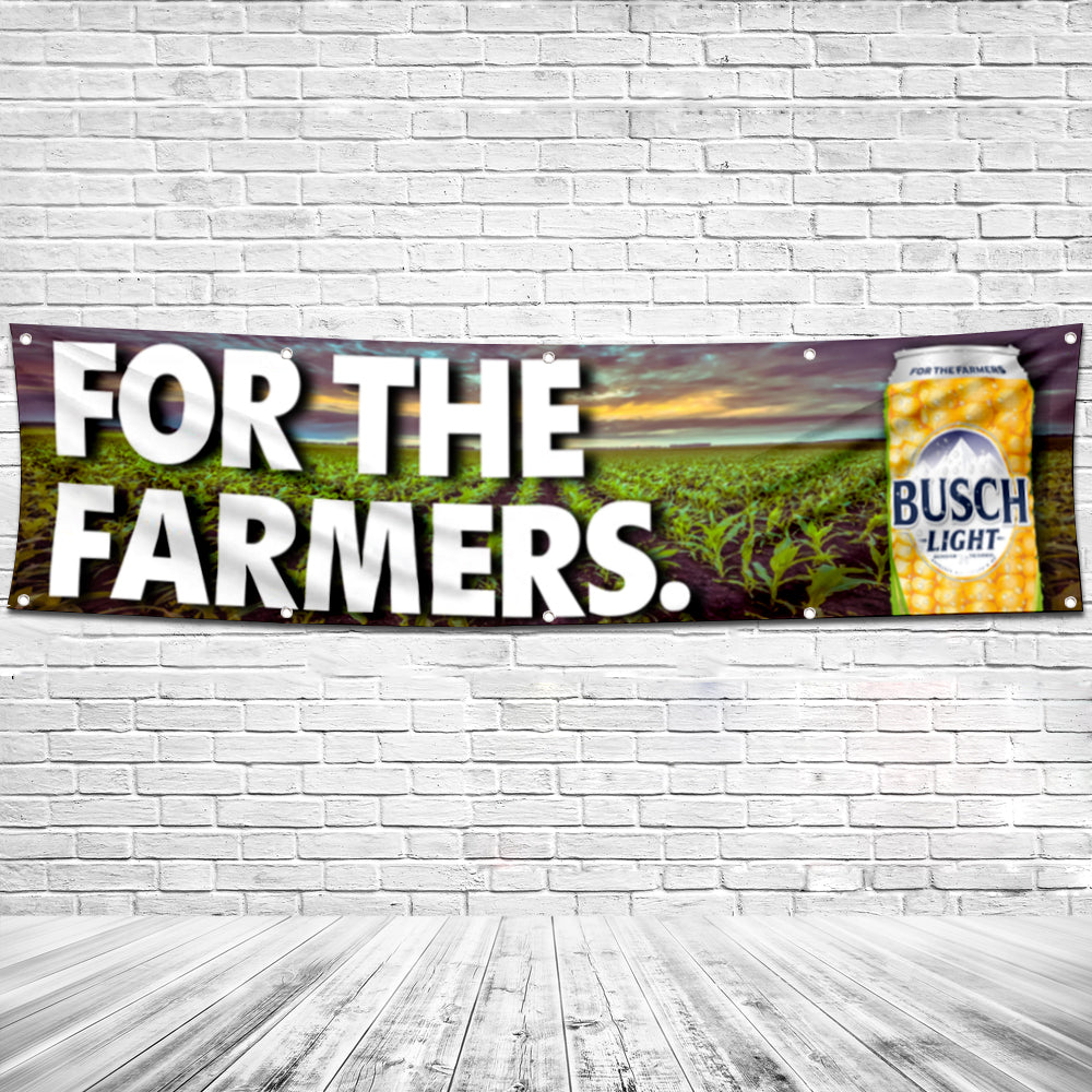 Fyon Busch Light for The Farmers Flag Banner 2x 8 Feet