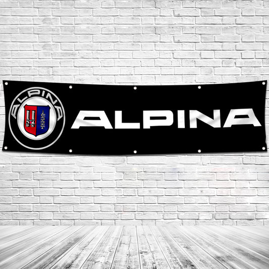 Fyon CAR Motor Garage shop Decor Banner Works for Alpina Flag 2x8 Feet
