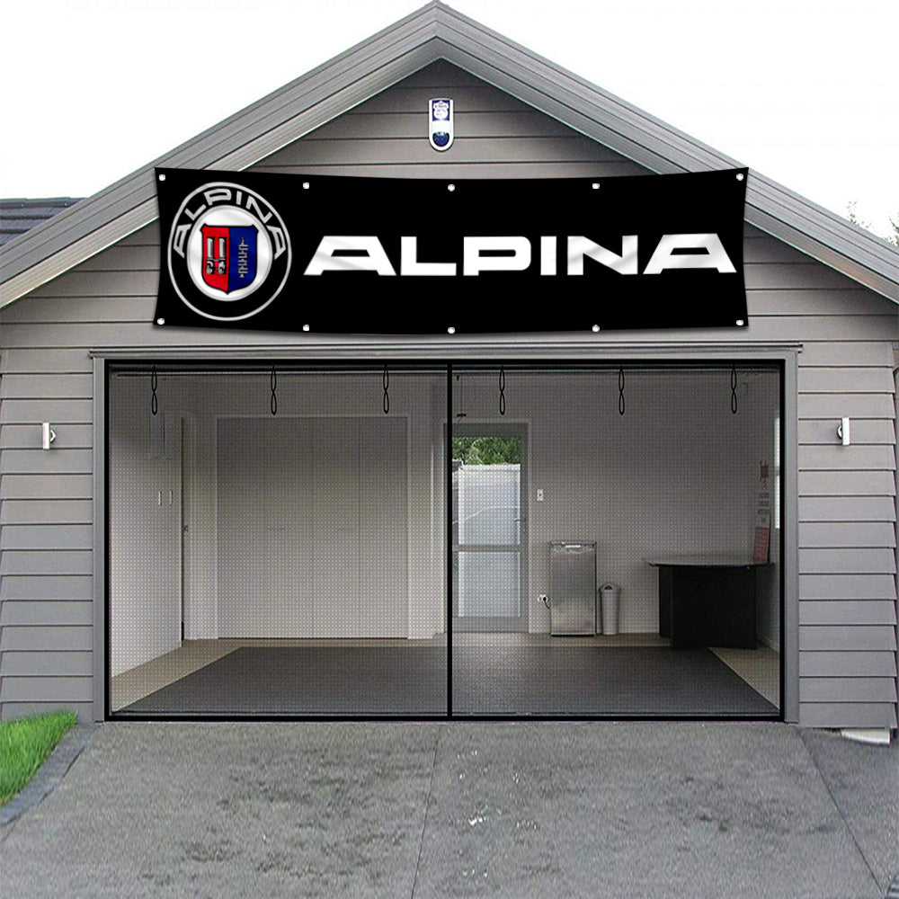 Fyon CAR Motor Garage shop Decor Banner Works for Alpina Flag 2x8 Feet