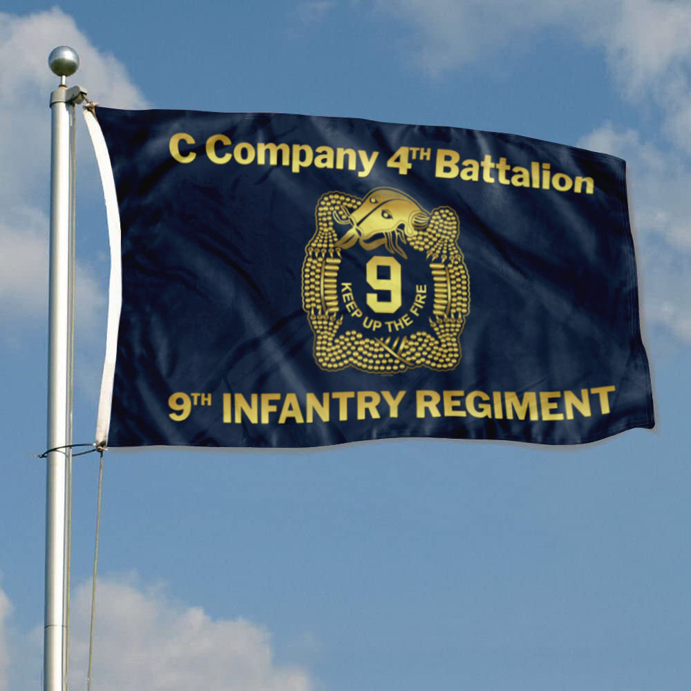 Fyon C Company 4th Battalion 9th Infantry Regiment Flag Indoor and outdoor banner