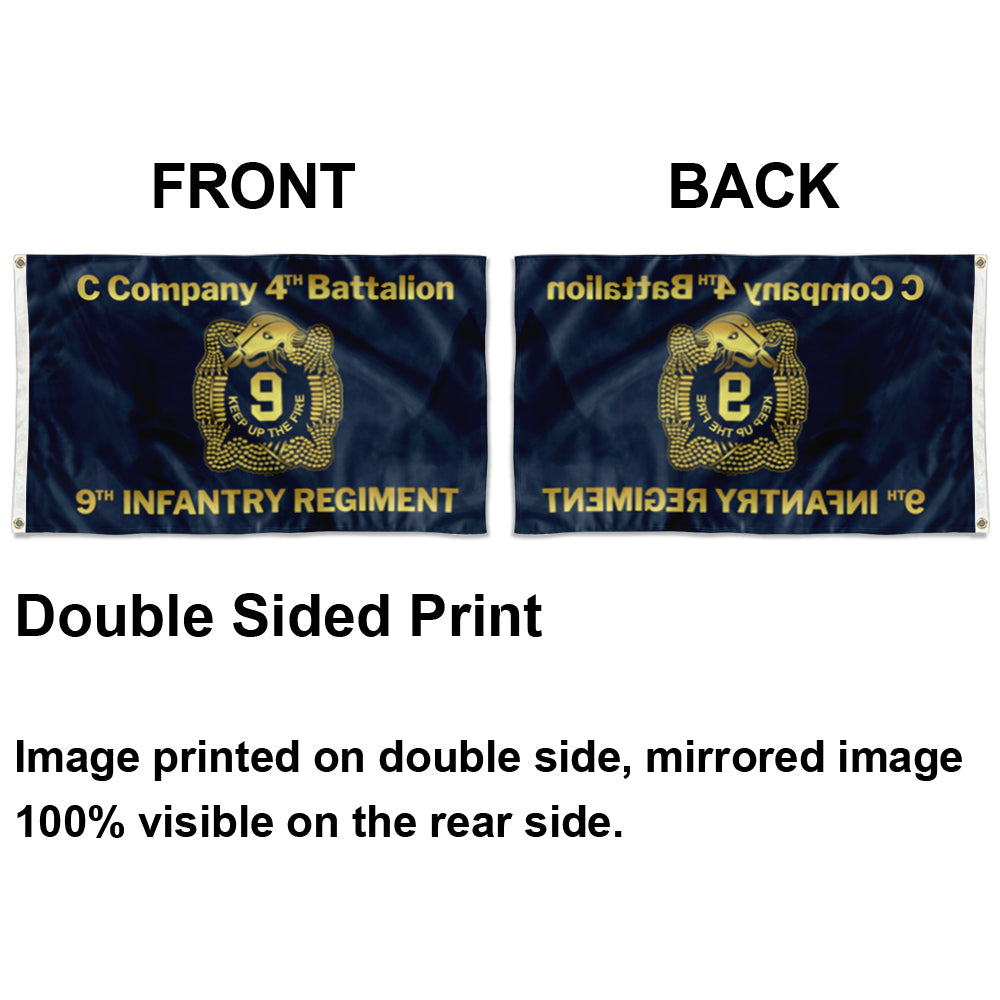 Fyon C Company 4th Battalion 9th Infantry Regiment Flag Indoor and outdoor banner