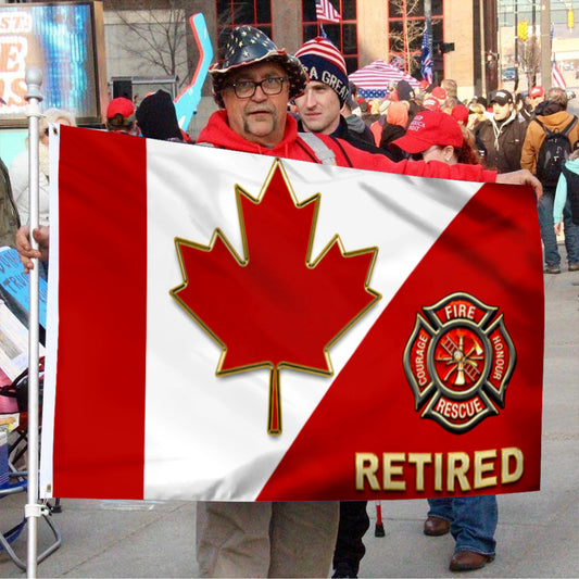 Fyon Canadian Retried Firefighter Flag 41541 Indoor and outdoor banner