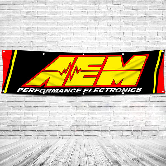 Fyon Car Moto Parts Garage Shop Decor Banner Works for AEM Flag 2x8 Feet