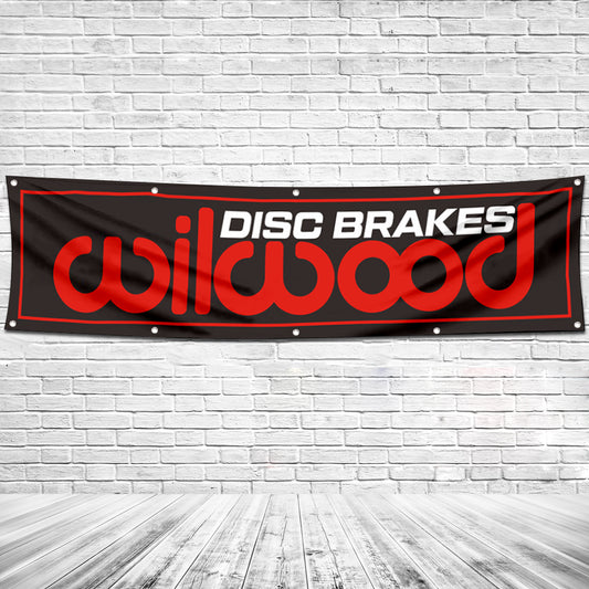 Fyon Car Motor Dis Brakes Garage Shop Decor Banner Works for Wilwood Flag 2x8 Feet