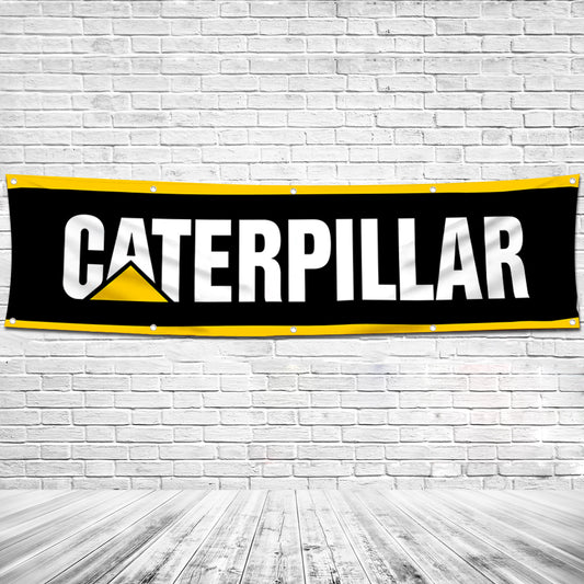 Fyon Car Motor Engines Garage Shop Decor Banner Works for Caterpillar Flag 2x8 Feet