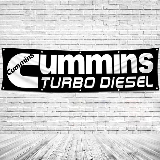 Fyon Car Motor Engines Garage Shop Decor Banner Works for CumminS Flag 2x8 Feet